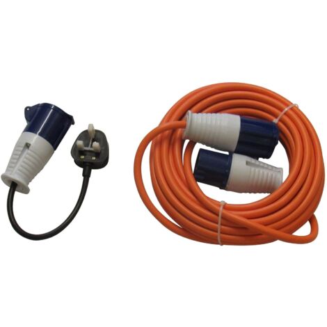 Caravan Mains Hook Up Cable 1.5MM X 10M (Fly Lead Adaptor Extension Lead Motorhome Boat)