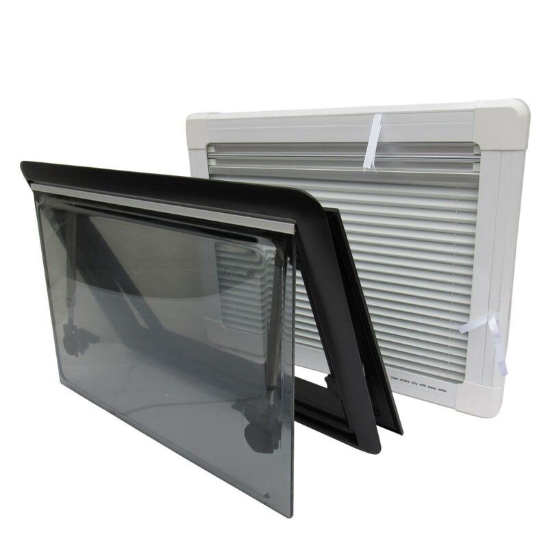 Securefix Direct - Caravan Replacement Window With Blind 600mm x 350mm (Motorhome rv Stainless Flyscreen)