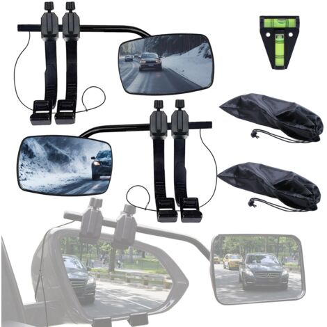 Caravan Spiegel 120×190mm 2er Set Aufsatzspiegel Universal rechts und links - schwarz