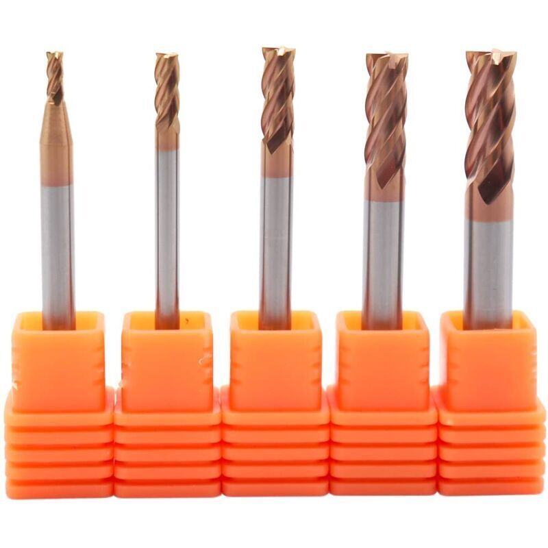 Carbide end mill set, CNC square end mills D2 + 3 + 4 + 5 + 6 mm, carbide cutting tools, 5 pieces (2/3/4/5/6 mm)