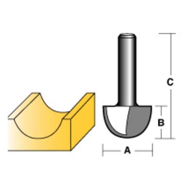 Core box router bit 1/2' 1/4' shank - Carbitool