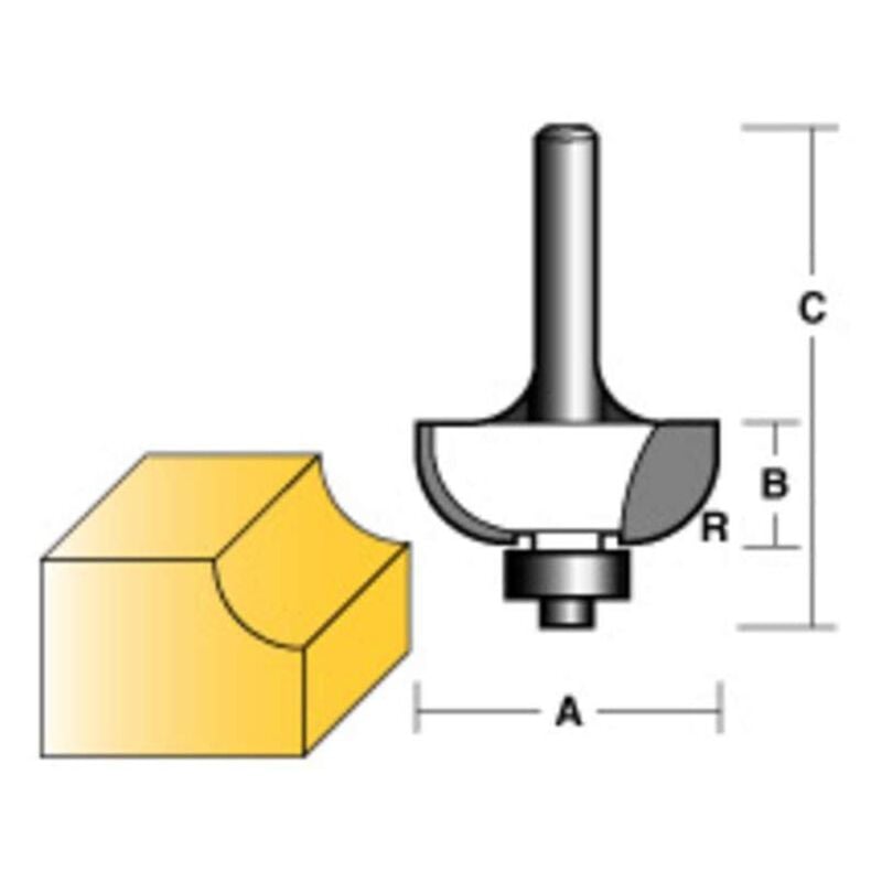 Cove router bit 3/8' w/bearing 1/4' shank - Carbitool