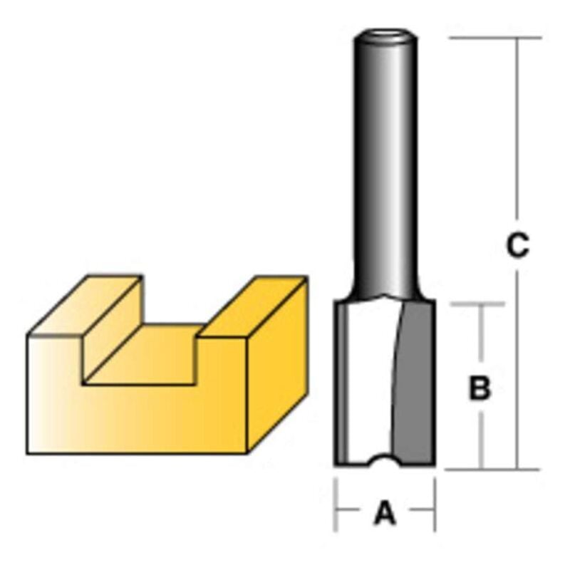 Straight Bit 8Mm Long 1/4' Shank - Carbitool