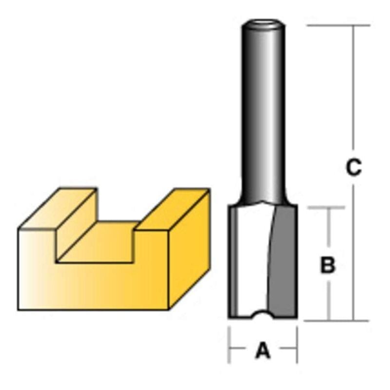 Carbitool - Straight Router Bit 13Mm Long 1/4' Shank