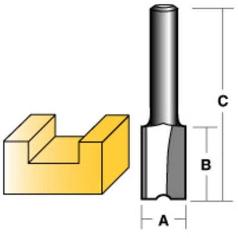 Carbitool Straight Router Bit 16Mm Long 1/4" Shank
