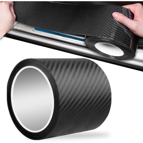 Carbon fiber door sill strips 10 cm x 3 m - Car door sill stickers - Car door edge protection