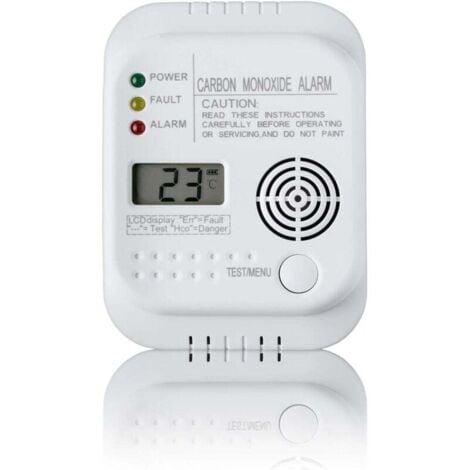 ODIPIE Carbon monoxide detector, battery-operated, gas detector with display and temperature indicator