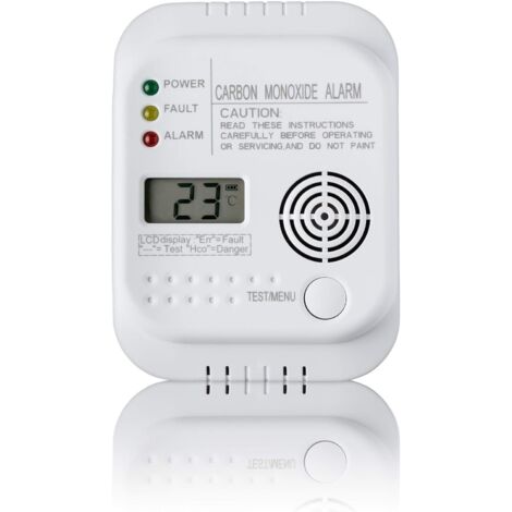 Carbon Monoxide Detector, Battery Powered, Gas Detector with Display and Temperature Indicator-