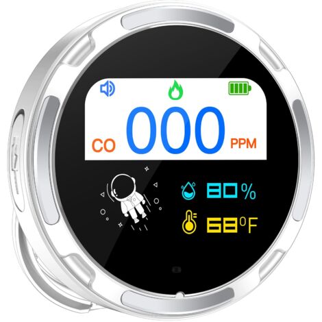 Carbon Monoxide Detector CO2 Detector Quality Monitor, 6 in 1 Carbon Monoxide Detector CO2 Alarm Carbon Dioxide Monitor CO2 Monitor HCHO TVOC Temperature Humidity