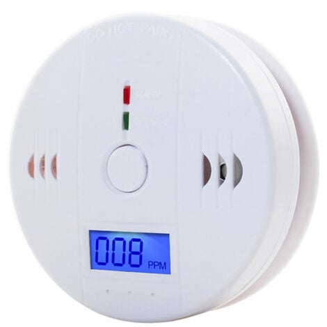 TOOLIVE Carbon monoxide detector with LED display/electronic sensor, carbon monoxide alarm detector, (round)