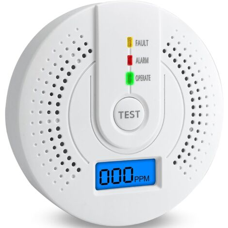 Carbon Monoxide Detector,Battery Operated CO Alarm Detector Monitor with LED Digital Display for Home Kitchen