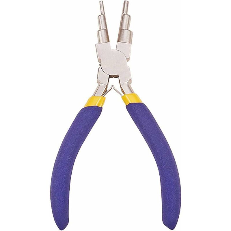 Carbon Steel Round Nose Pliers Nickel Iron Pliers Jewelry Findings Tools Non-Slip Handle Comfortable Grip Six-section Pliers