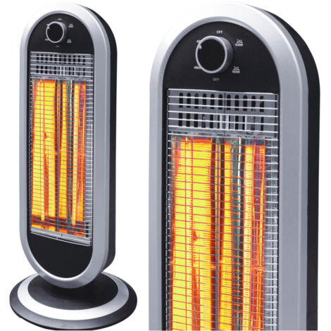 Carbon Stove 2 Wattages Sélectionnables 450/900w Base Oscillante Noir Et Argent