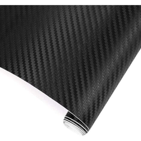 Carbone Autocollant Fibre Voiture ,1520 X 300 mm Adhésif Covering Stickers Film en Vinyle pour Voitures,Bricolage Et Moto,intérieur/Extérieur,3D Texturé,Noir Mat