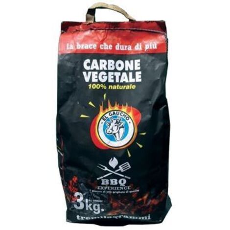 CARBONE CARBONELLA IN SACCHETTI DA KG. 3 PER CAMINETTI BARBECUE GRILL