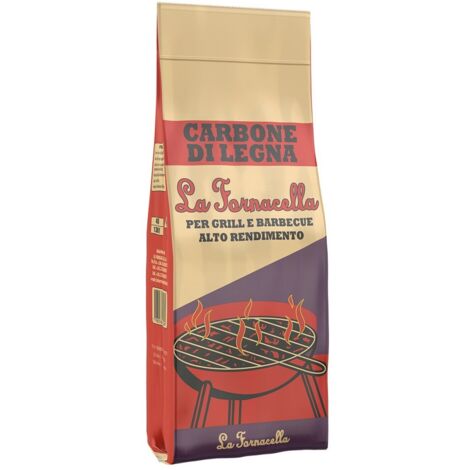 Carbone vegetale per grill kg 5 in sacco carbonella per barbecue picnic qualita' professionale
