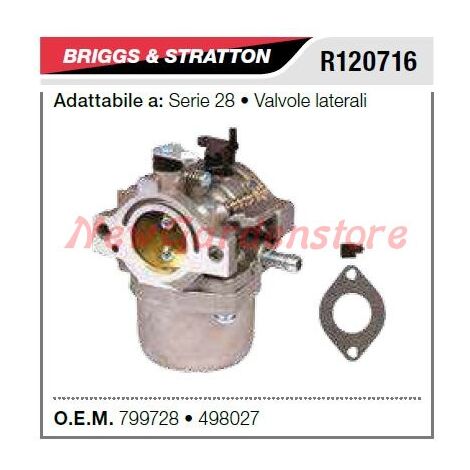 Carburador B&S cortacésped cortacéspedes serie 28 válvulas laterales R120716
