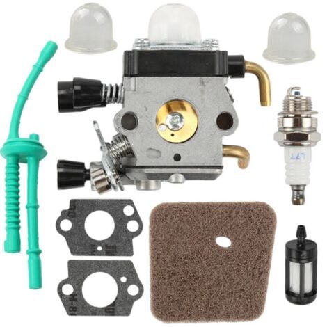 Carburador con filtro de aire, junta de línea de combustible, kit de bujías para Stihl Fs38, Fs45, Fs46, Fs55, Km55, Fs85