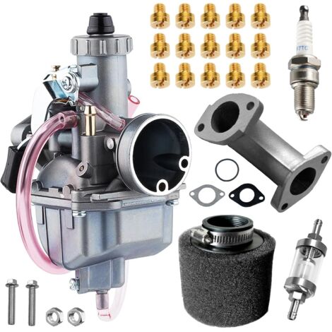Carburador de 26 mm, filtro de aceite de aluminio avanzado, filtro de aire de 38 mm para carburadores XR50 CRF70 DHZ SSR TaoTao Coolster Lifan YX Zongshen Apollo X15 X18 DBX125 PZ26 de 110 cc, 125 cc 