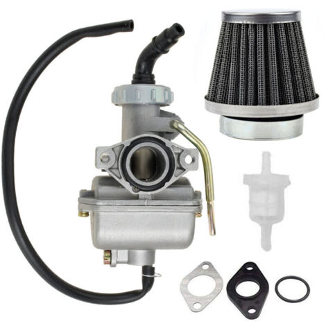 Carburador de aluminio para motocicleta - Compatible con Kazuma Baja 50cc 70cc 90cc 110cc 125cc, quad, kart, moto de cross - Incluye filtro de aire y conexión de combustible - Alto rendimiento