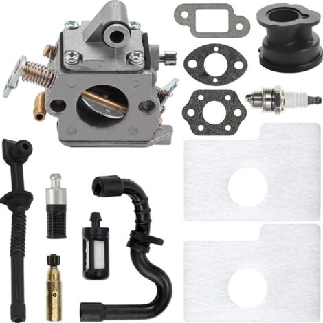 Carburador para motosierra Stihl MS170 MS180 017 018 ms170 ms 180, reemplaza C1Q-S57 C1Q-S57A C1Q-S57B 11301200603 con filtro de aire, bujía, filtro de combustible, filtro de aceite - Crezuo