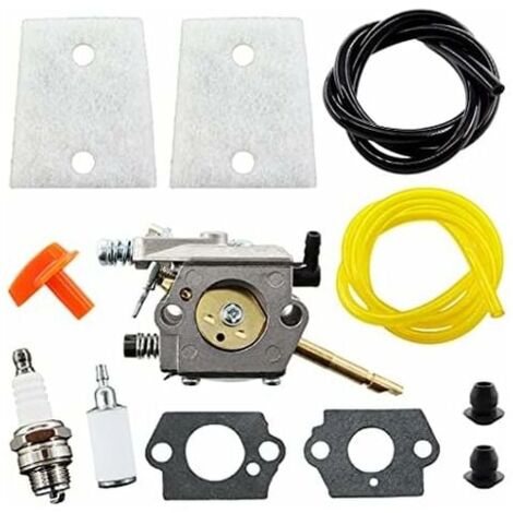 Carburador Ulisem con filtro de aire, bujía y manguera de combustible para motosierra Stihl H24D FS48 FS52 FS56 FS62 FS66 FS81 FS86 FS88 FS106 BR400 Walbro WT-45.