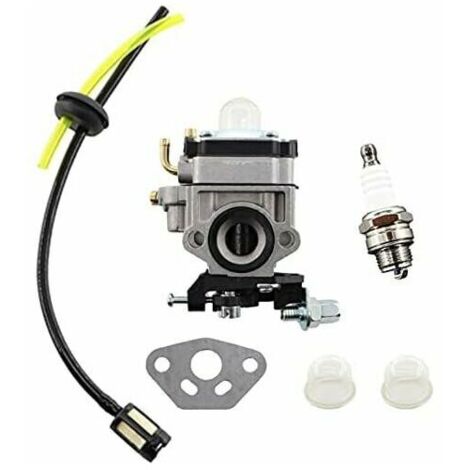 Carburateur 11mm avec filtre à essence et bougie d'allumage – Compatible débroussailleuses AL-KO BC410 BC4535 BC4125 – Moteur 22cc à 36cc-Crezuo
