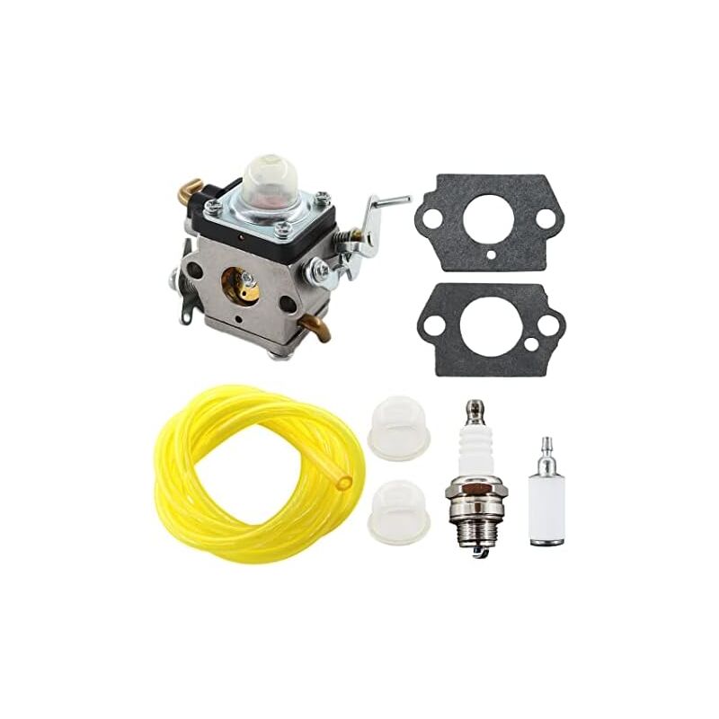 Carburateur 122 avec Bougie dallumage Tuyau Carburant for Husqvarna 122C 122LDX 122LK 22cc 574386701 581734301 coupe-fil important Filtre à Carburant