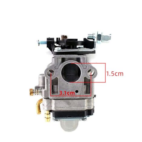 Carburateur 15mm pour Remplacement Moteur à Essence, Tondeuse à Gazon, Accessoire pour débroussailleuse, Carburateur Débroussailleuse Tondeuse à Gazon Compatible pour 22cc 26cc 33cc 34cc 36cc Fontaine