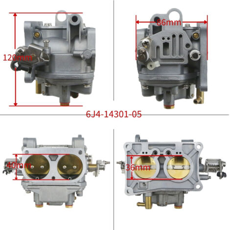 Carburateur 6J4-14301-05 pour moteurs hors-bord Yamaha, moteurs de propulsion pour bateaux de pêche 6F6-14301-06