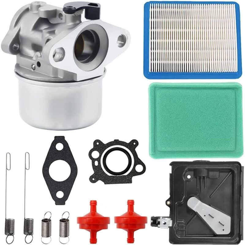 Coocheer - Carburateur 799868 pour Briggs & Stratton 499617 498170 497586 498254 497314 497347 497410 694202 693909 692648 + amorceur de filtre à air