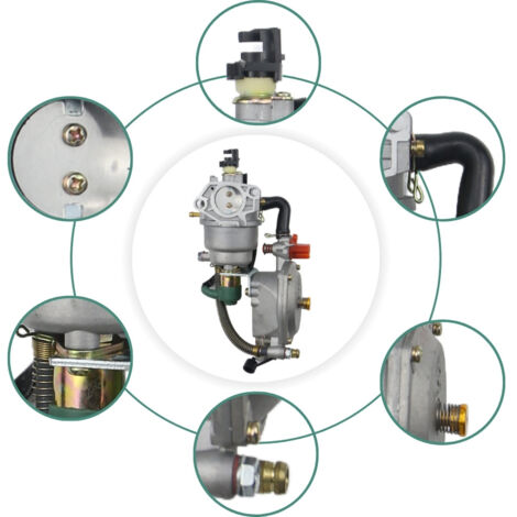 Carburateur à double carburant 188F 190F GX390 Groupe électrogène GPL/GN 5-8 kW Carburateur Gaz naturel, conception à double carburant, compatible avec le GPL et le gaz naturel, économique et respectu
