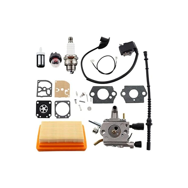 Carburateur avec Bobine dallumage Filtre à Carburant Tuyau de Carburant Filtre à air pour Stihl FS120 FS200 FS202 FS250 FS300 FS350 Tondeuse