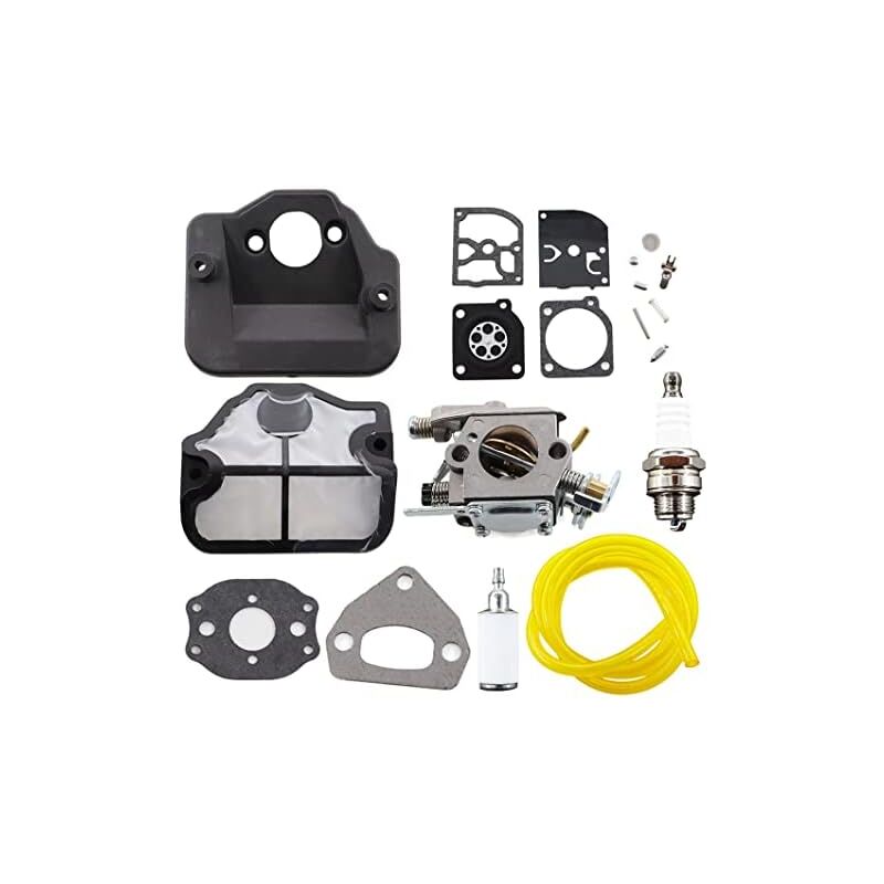 Carburateur avec filtre à air Bougie dallumage Membrane Kit de réparation pour tronçonneuse Husqvarna 36 41 136 137 141 142 137E 142E Remplace Zama
