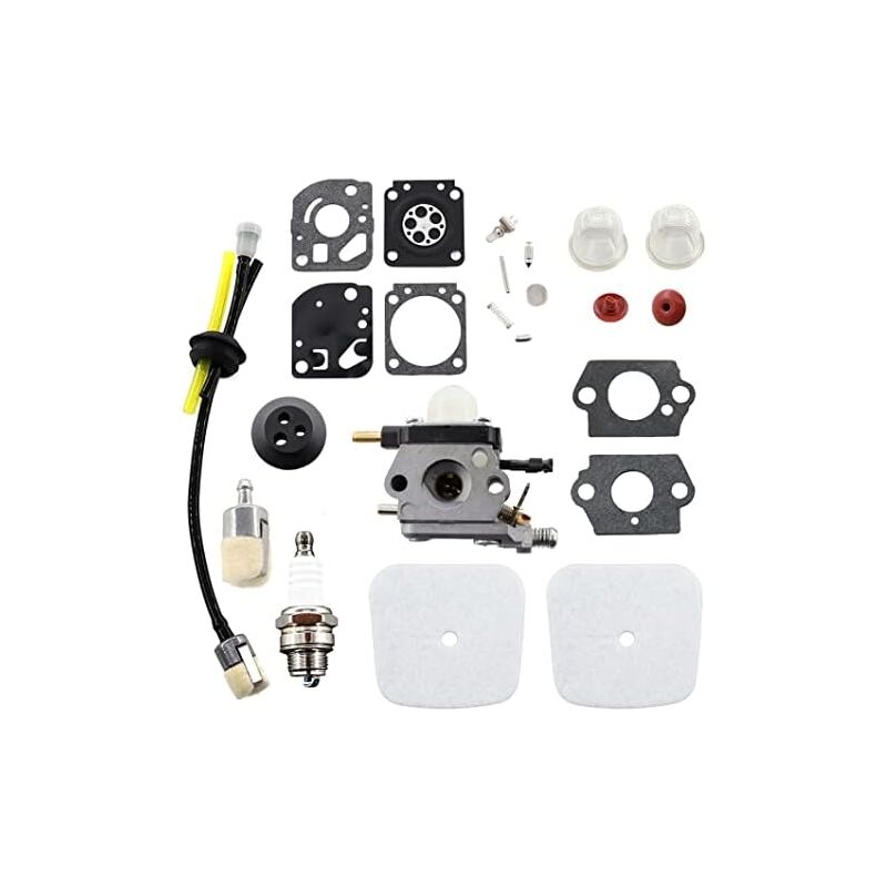 Carburateur avec filtre à air, bougie dallumage, tuyau de carburant pour 2 temps Mantis 7222 7222E 7222M 7225 7230 7234 7240 7920 7924 Motoculteur