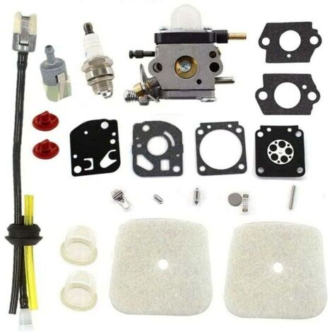Carburateur avec filtre à air, bougie dallumage, tuyau de carburant pour 2 temps Mantis 7222 7222E 7222M 7225 7230 7234 7240 7920 7924 Motoculteur remplace C1U-K54A, C1U-K82, 12520000013123