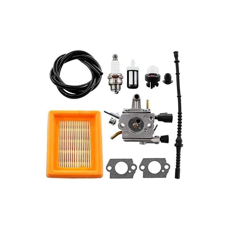 Sunxury - Carburateur avec filtre à air, bougie dallumage, tuyau de carburant pour débroussailleuse Stihl FS120 FS200 FS250 FS300 FS350 HT250 Zama