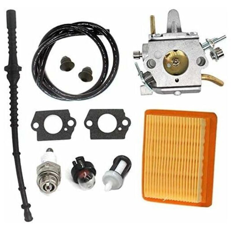 Carburateur avec filtre à air et tuyau à essence pour Stihl FS400 FS450 FS480 SP400 SP450 - Remplace Zama C1Q-S34H, 4128 120 0651, 4134 141 0300. H524