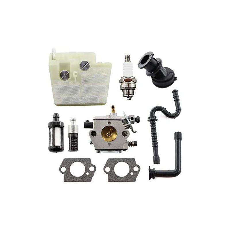 Carburateur avec filtre à air Filtre à essence Bougie Tuyau de carburant pour STIHL MS240 MS260 MS 240 260 024 026 Walbro WT194 Tronçonneuse