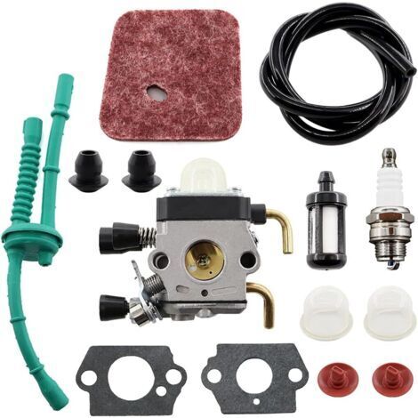 Carburateur avec filtre à air Tuyau d'essence pour Stihl FS 38 45 55 75 80 85, FS55 FS55R FS55RC FS38 FS45 FS75 FS80 FS85 HS75 HL45 KM55 Tondeuse à gazon remplace 4140 120 0614, 414, 414 0 1200