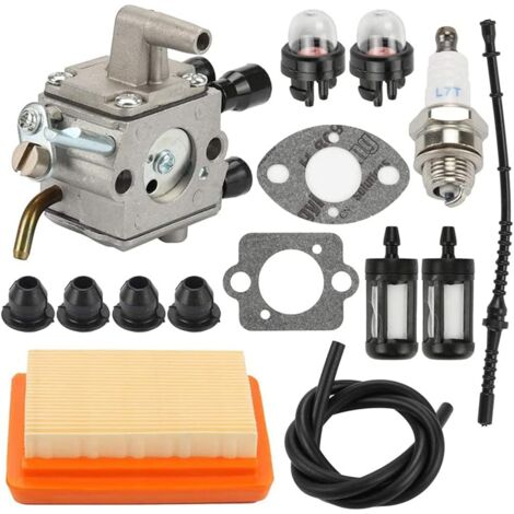 RQIURPN Carburateur avec filtre à carburant tuyau de carburant filtre à air pour Stihl FS120 FS200 FS250 FS300 FS350 FS400 FS450 FS480 débroussailleuse