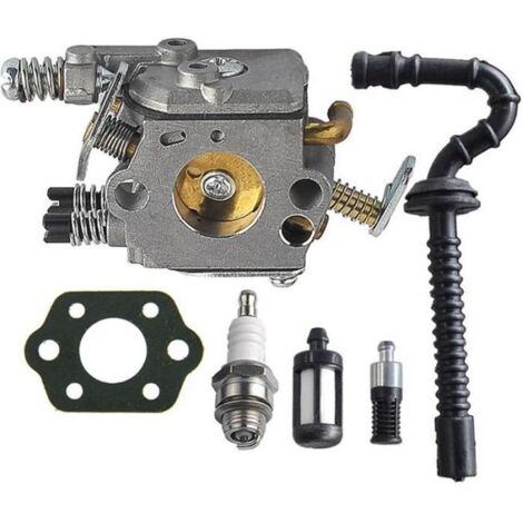 Carburateur avec Joint et Filtre à Essence/ Huile Tuyau Bougie d’Allumage pour Tronçonneuse STIHL MS210 MS230 MS250 021 023
