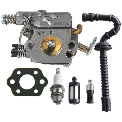 Carburateur avec Joint et Filtre à Essence Tuyau Bougie d’Allumage pour Tronçonneuse STIHL MS210 MS230 MS250 021 023 025 ZAMA