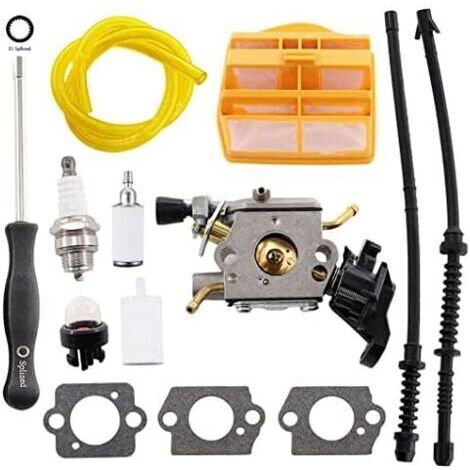 Carburateur avec joint Filtre à air Tuyau dessence Bougie dallumage pour Husqvarna 445 445E 450 450E 445II 450II Tronçonneuse Jonsered CS2245 CS2250 S Remplace ZAMA C1M-EL37B 506450401
