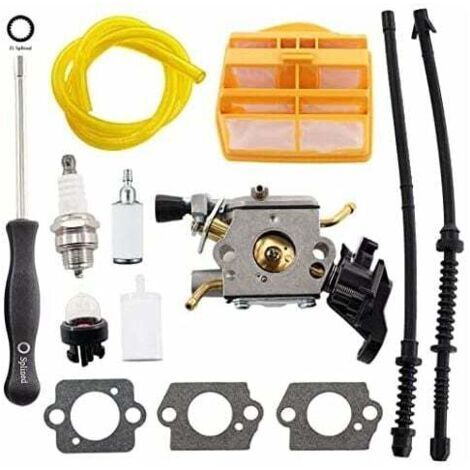 Carburateur avec joint Filtre à air Tuyau dessence Bougie dallumage pour Husqvarna 445 445E 450 450E 445II 450II Tronçonneuse Jonsered CS2245 CS2250 S Remplace ZAMA C1M-EL37B 506450401