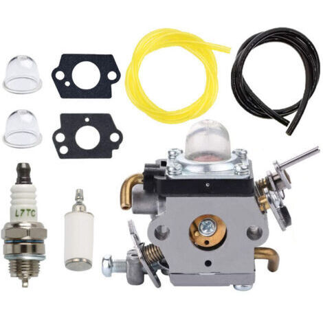 Carburateur avec joint Tuyau d'essence Bougie d'allumage pour Husqvarna 122C 122LDX 122LK Coupe-bordure McCulloch T22LS T22LSC Remplace 581734301 574386701