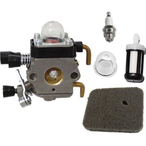 Carburateur + Bougie d’Allumage + Filtre à Essence +Filtre à Air + Pompe d\'Amorçage pour Coupe-bordure STIHL FS38 FS45 FS45C FS45L