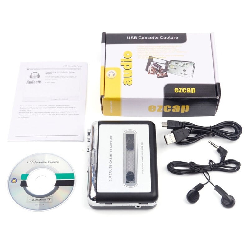 Simplicity - lifcausal - Lecteur Cassette 4,3'' Convertisseur Audio MP3/CD, Walkman Portable Multifonction Compatible PC/Ordinateur - Idée Cadeau