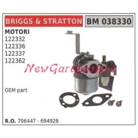 Carburateur B&S à cuve B&S pour tondeuse à gazon 122332 122336 038330