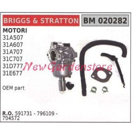 Carburateur B&S à cuve pour tondeuse à gazon B&S 31A507 31A607 020282